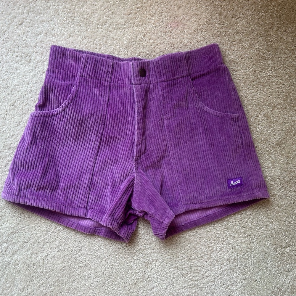 Hammies Purple High Waist Corduroy Shorts
